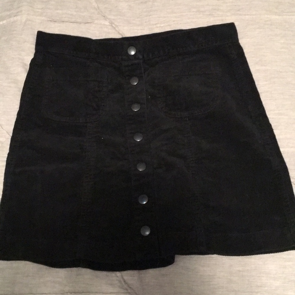 Corduroy black skirt